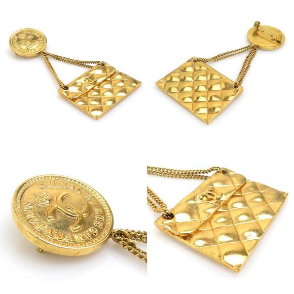 CHANEL Coco Mark Bag Motif Metal Gold Brooch for Women e61345a - Picture 3 of 5